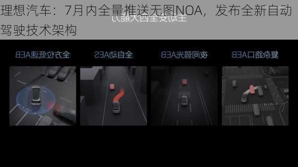 理想汽车：7月内全量推送无图NOA，发布全新自动驾驶技术架构