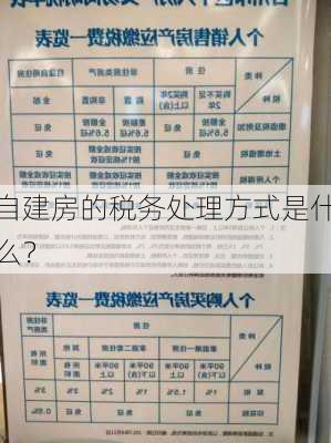 自建房的税务处理方式是什么？