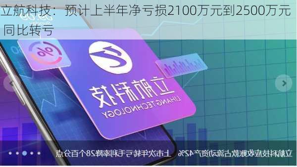 立航科技：预计上半年净亏损2100万元到2500万元 同比转亏