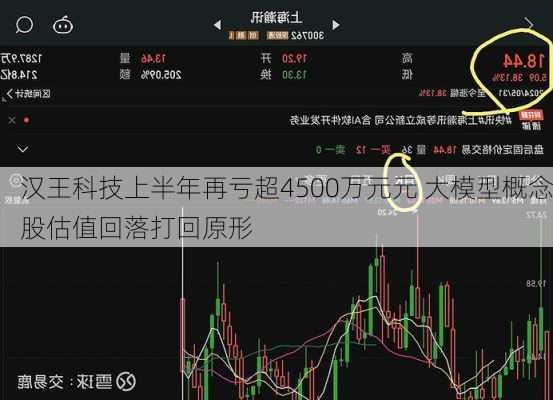 汉王科技上半年再亏超4500万元元 大模型概念股估值回落打回原形