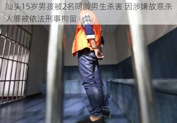 汕头15岁男孩被2名同龄男生杀害 因涉嫌故意杀人罪被依法刑事拘留