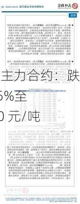 纯碱主力合约：跌 2.45%至 2000 元/吨下方