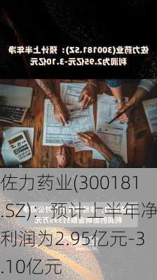 佐力药业(300181.SZ)：预计上半年净利润为2.95亿元-3.10亿元