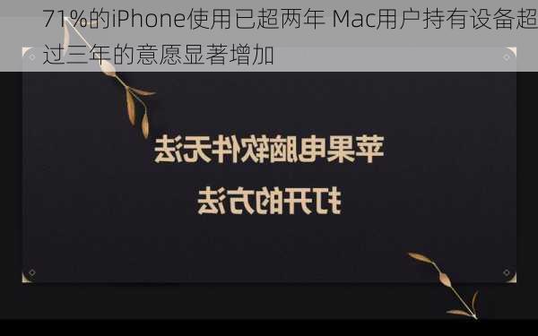 71%的iPhone使用已超两年 Mac用户持有设备超过三年的意愿显著增加