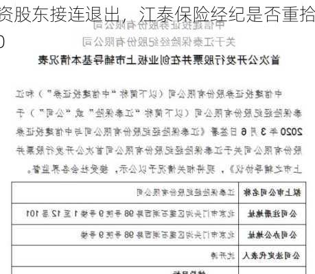 国资股东接连退出，江泰保险经纪是否重拾IPO