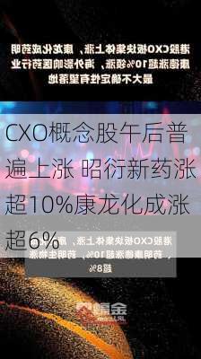 CXO概念股午后普遍上涨 昭衍新药涨超10%康龙化成涨超6%