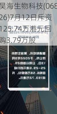 昊海生物科技(06826)7月12日斥资125.74万港元回购3.79万股