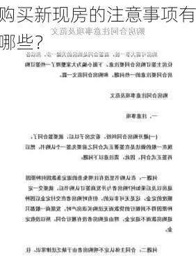 购买新现房的注意事项有哪些？