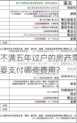 不满五年过户的房产需要支付哪些费用？