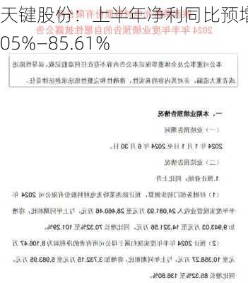 天键股份：上半年净利同比预增67.05%―85.61%