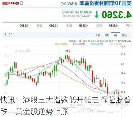 快讯：港股三大指数低开低走 保险股普跌、黄金股逆势上涨