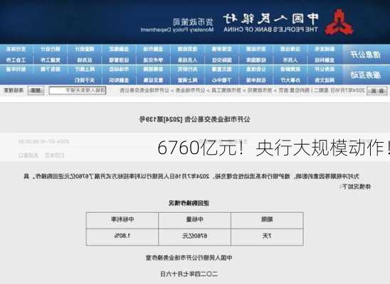 6760亿元！央行大规模动作！