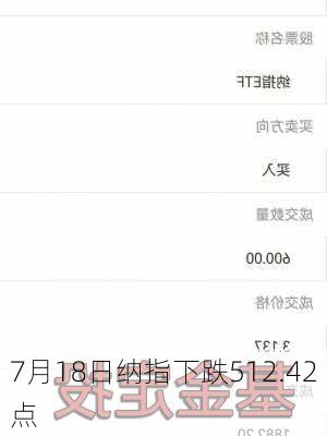 7月18日纳指下跌512.42点