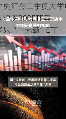 中央汇金二季度大举申购沪深300ETF等多只“巨无霸”ETF