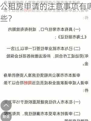 公租房申请的注意事项有哪些？