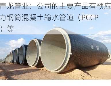 青龙管业：公司的主要产品有预应力钢筒混凝土输水管道（PCCP）等