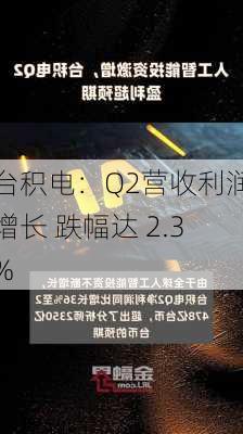 台积电：Q2营收利润增长 跌幅达 2.3%