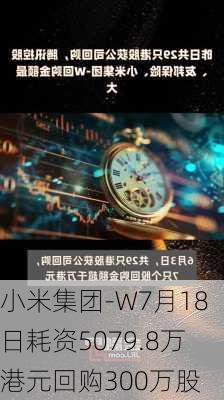 小米集团-W7月18日耗资5079.8万港元回购300万股