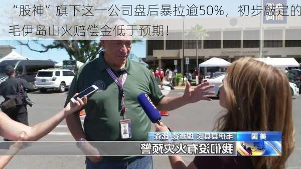 “股神”旗下这一公司盘后暴拉逾50%，初步敲定的毛伊岛山火赔偿金低于预期！