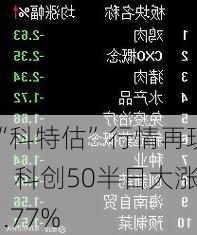 “科特估”行情再现，科创50半日大涨1.77%