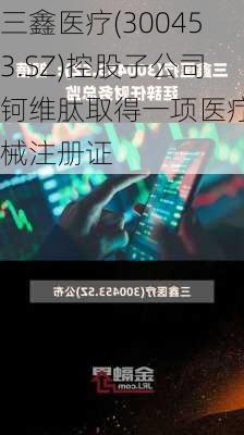 三鑫医疗(300453.SZ)控股子公司钶维肽取得一项医疗器械注册证