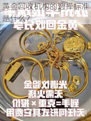 黄金回收机构的选择标准是什么？