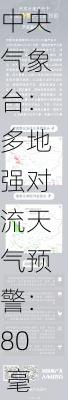 中央气象台：多地强对流天气预警：80 毫米+