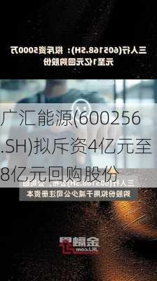 广汇能源(600256.SH)拟斥资4亿元至8亿元回购股份