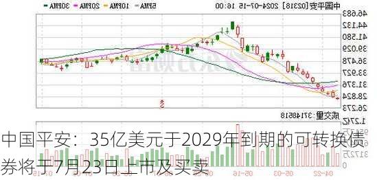 中国平安：35亿美元于2029年到期的可转换债券将于7月23日上市及买卖