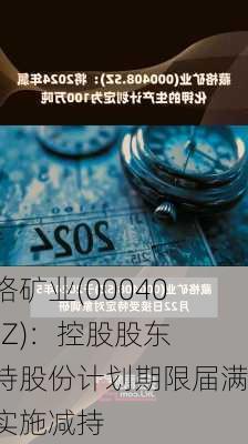 藏格矿业(000408.SZ)：控股股东减持股份计划期限届满未实施减持