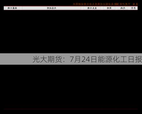 光大期货：7月24日能源化工日报