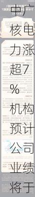 中广核电力涨超7% 机构预计公司业绩将于下半年释放