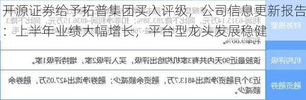 开源证券给予拓普集团买入评级，公司信息更新报告：上半年业绩大幅增长，平台型龙头发展稳健