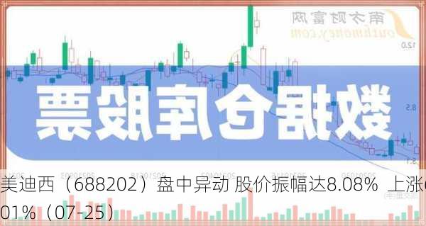 美迪西（688202）盘中异动 股价振幅达8.08%  上涨6.01%（07-25）