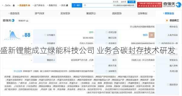 盛新锂能成立绿能科技公司 业务含碳封存技术研发