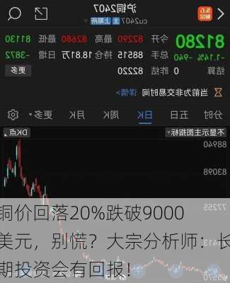 铜价回落20%跌破9000美元，别慌？大宗分析师：长期投资会有回报！