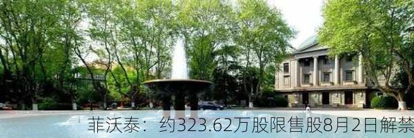 菲沃泰：约323.62万股限售股8月2日解禁