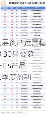 底层资产运营稳健 30只公募REITs产品二季度盈利