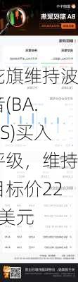 花旗维持波音(BA.US)买入评级，维持目标价224美元