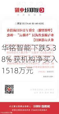 华铭智能下跌5.38% 获机构净买入1518万元