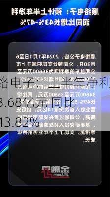 顺络电子：上半年净利润3.68亿元 同比增43.82%