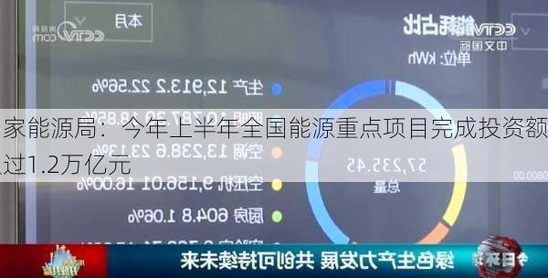 国家能源局：今年上半年全国能源重点项目完成投资额超过1.2万亿元