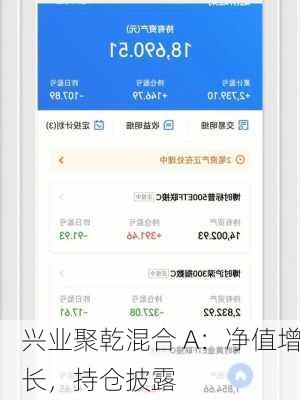 兴业聚乾混合 A：净值增长，持仓披露