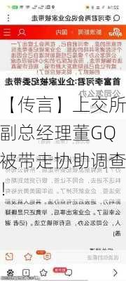 【传言】上交所副总经理董GQ被带走协助调查！