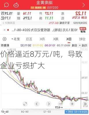 价格逼近8万元/吨，导致企业亏损扩大