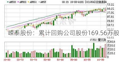 嵘泰股份：累计回购公司股份169.56万股