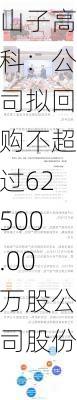 山子高科：公司拟回购不超过62500.00万股公司股份