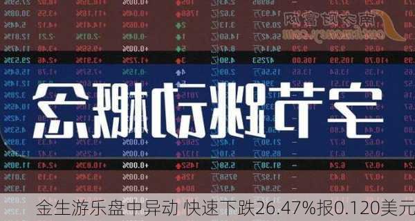 金生游乐盘中异动 快速下跌26.47%报0.120美元