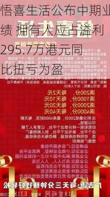 悟喜生活公布中期业绩 拥有人应占溢利295.7万港元同比扭亏为盈