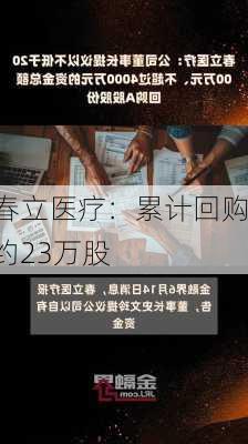 春立医疗：累计回购约23万股